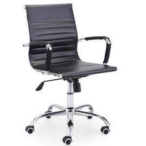SILLON GIRATORIO LUCY SIMIL PIEL NEGRO